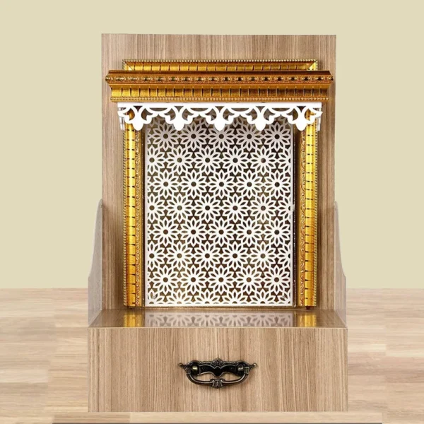 Wooden Customized Mandir/ Temple With Led Lights & Side Panels | Wall Hanging Mandir - Image 2
