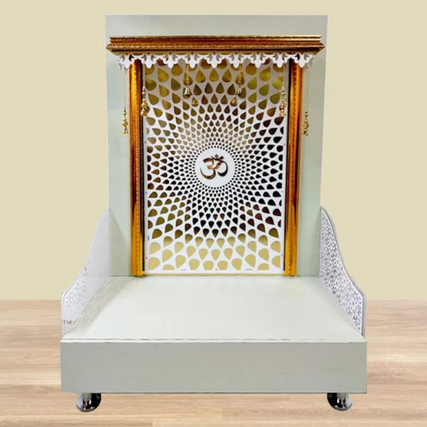 Wooden Customized Mandir/ Temple With Led Lights & Side Panels | Wall Hanging Mandir