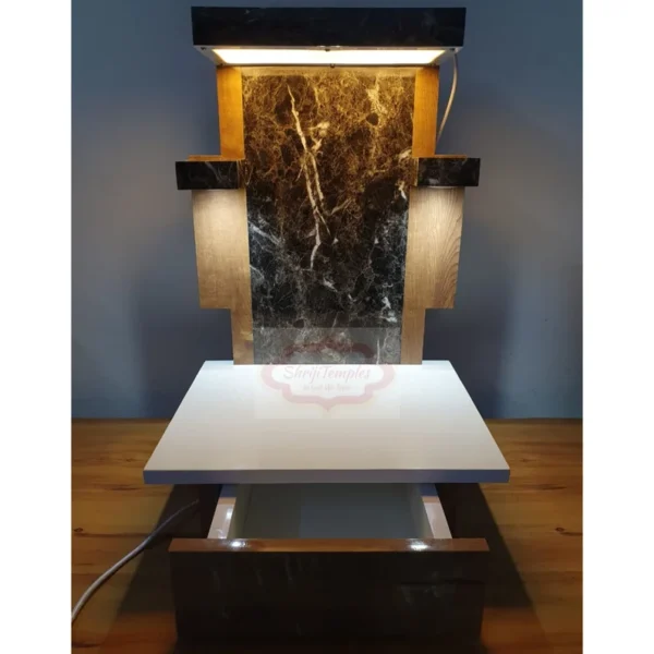 Wooden Customized Mandir/ Temple With Led Lights Spiritual shrine for meditation